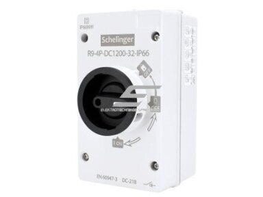 Saulės elektrinės kirtiklis 4P | 1200VDC | 32A | IP66 | SCHELINGER | A11-R9-4P-DC1200-32-IP66 Saulės elektrinės kirtiklis 4P | 1200VDC | 32A | IP66 | SCHELINGER | A11-R9-4P-DC1200-32-IP66