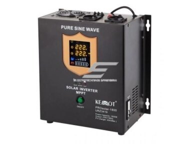 Nepertraukiamo maitinimo šaltinis | 1800W | 24V/230VAC | sinusas | stacionarus | juodas | KEMOT | PROsolar-1800 | URZ3419