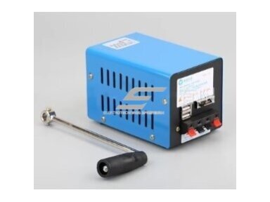 Nešiojamas rankinis generatorius su USB jungtimis | avarinėms situacijoms | 20W | 2000rpm | 5V | mėlynas Nešiojamas rankinis generatorius su USB jungtimis | avarinėms situacijoms | 20W | 2000rpm | 5V | mėlynas