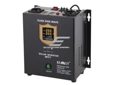 Nepertraukiamo maitinimo šaltinis | 500W | 12V/230VAC | sinusas | stacionarus | juodas | KEMOT | PROsolar-500 | URZ3416 Nepertraukiamo maitinimo šaltinis | 500W | 12V/230VAC | sinusas | stacionarus | juodas | KEMOT | PROsolar-500 | URZ3416