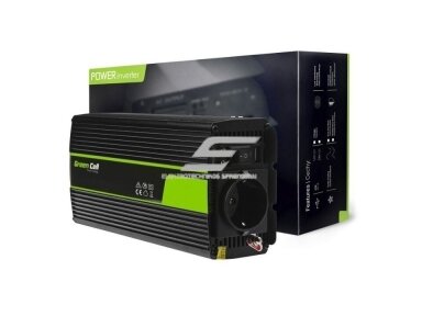 Automobilinis įtampos keitiklis | 24VDC/230VAC | 500W/1000W | 50Hz | su USB 5V 2,1A | Green cell | INV04 Automobilinis įtampos keitiklis | 24VDC/230VAC | 500W/1000W | 50Hz | su USB 5V 2,1A | Green cell | INV04