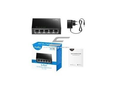 Nevaldomas Ethernet komutatorius 5 portai | 1Gbps | 0.744Mpps | 10/100Mbps | Plug & Play | CUDY FS105 Nevaldomas Ethernet komutatorius 5 portai | 1Gbps | 0.744Mpps | 10/100Mbps | Plug & Play | CUDY FS105