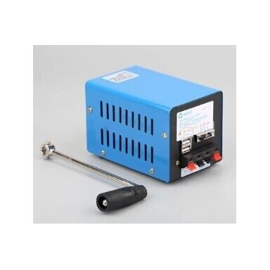Portable Hand-Crank Generator for Outdoor with USB Ports | Emergency Use | 20W | 2000RPM | 5V | Blue Portable Hand-Crank Generator for Outdoor with USB Ports | Emergency Use | 20W | 2000RPM | 5V | Blue