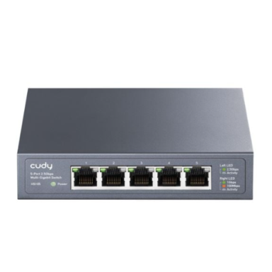 Komutators 5 porti | 25Gbps | 18.6Mpps | 10/1000/2500Mbps | industriāls | SWITCH CUDY HS105 Komutators 5 porti | 25Gbps | 18.6Mpps | 10/1000/2500Mbps | industriāls | SWITCH CUDY HS105