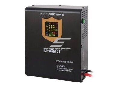 Nepertraukiamo maitinimo šaltinis | 500W | 12V/230VAC | sinusas | stacionarus | juodas | KEMOT | URZ3409