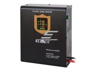 Nepertraukiamo maitinimo šaltinis | 500W | 12V/230VAC | sinusas | stacionarus | juodas | KEMOT | URZ3409