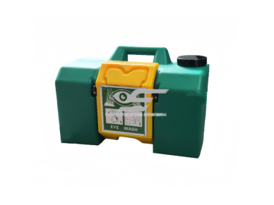 Avarinė akių ir veido plovimo stotelė | su vežimėliu ir nuotekų talpa | 30L + 100L | mobili | autonominis veikimas | ABS plastikas | geltona / žalia 2