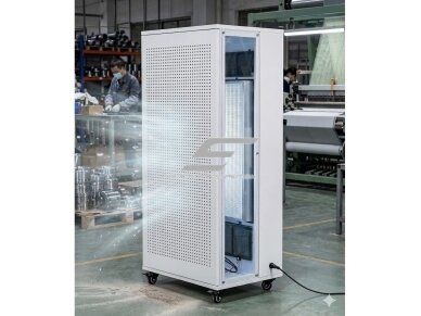 Pramoninis oro valytuvas su HEPA filtru | 1200 m³/h | iki 140 m² | PM2.5 dalelių šalinimas | dujinių teršalų filtravimas | 1245x320x575mm | baltas Pramoninis oro valytuvas su HEPA filtru | 1200 m³/h | iki 140 m² | PM2.5 dalelių šalinimas | dujinių teršalų filtravimas | 1245x320x575mm | baltas