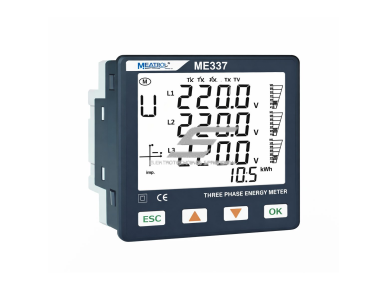 Panelinis | skaitmeninis Rogowskio galios analizatorius | įtampos ir srovės matavimas | 12–24 V DC | 3-in-1 srovės įėjimas | RJ45 | 6 tarifai | MODBUS RS485 | ME337NR3