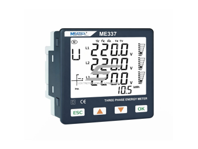 Panelinis | skaitmeninis Rogowskio galios analizatorius | įtampos ir srovės matavimas | 220 V AC | 3-in-1 srovės įėjimas | RJ45 | 6 tarifai | MODBUS RS485 | ME337NR2