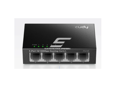 Nevaldomas Ethernet komutatorius 5 portai | 1Gbps | 0.744Mpps | 10/100Mbps | Plug & Play | CUDY FS105 Nevaldomas Ethernet komutatorius 5 portai | 1Gbps | 0.744Mpps | 10/100Mbps | Plug & Play | CUDY FS105