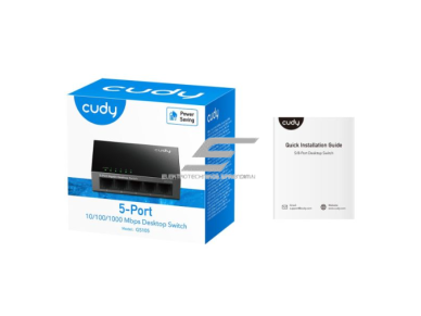 Gigabit Ethernet komutatorius 5 portai | laidinio tinklo išplėtimas | 10Gbps | 7.44Mpps | 1000Mbps | Plug & Play | nekonfiguruojamas | SWITCH CUDY GS105 3 Gigabit Ethernet komutatorius 5 portai | laidinio tinklo išplėtimas | 10Gbps | 7.44Mpps | 1000Mbps | Plug & Play | nekonfiguruojamas | SWITCH CUDY GS105 3