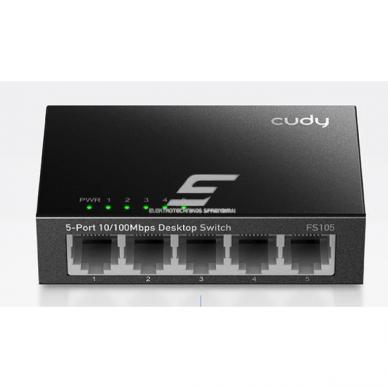 Haldamata Ethernet kommutaator 5 porti | 1Gbps | 0.744 Mpps | 10/100Mbps | Plug & Play | CUDY FS105 Haldamata Ethernet kommutaator 5 porti | 1Gbps | 0.744 Mpps | 10/100Mbps | Plug & Play | CUDY FS105