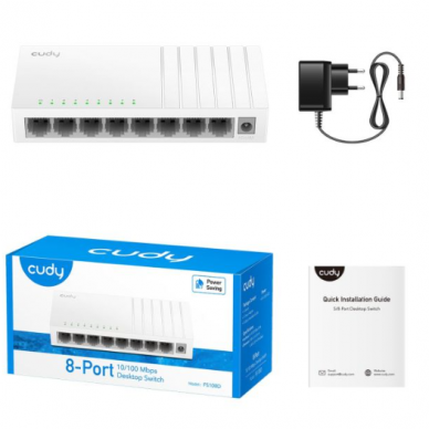 Неконтролируемый коммутатор Gigabit Ethernet 8 портов | 1.6 Гбит/с | 1.1904 Mpps | 10/100 Мбит/с | SWITCH CUDY FS108D 2 Неконтролируемый коммутатор Gigabit Ethernet 8 портов | 1.6 Гбит/с | 1.1904 Mpps | 10/100 Мбит/с | SWITCH CUDY FS108D 2