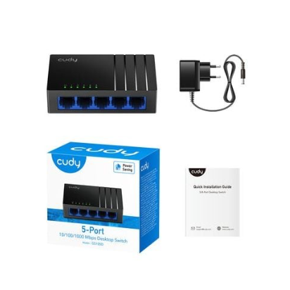 Nienadzorowany przełącznik Gigabit Ethernet 5 portów | do 10Gbps | 7.44Mpps | 10/100/1000 Mbps | Plug & Play | SWITCH CUDY GS105D 2 Nienadzorowany przełącznik Gigabit Ethernet 5 portów | do 10Gbps | 7.44Mpps | 10/100/1000 Mbps | Plug & Play | SWITCH CUDY GS105D 2