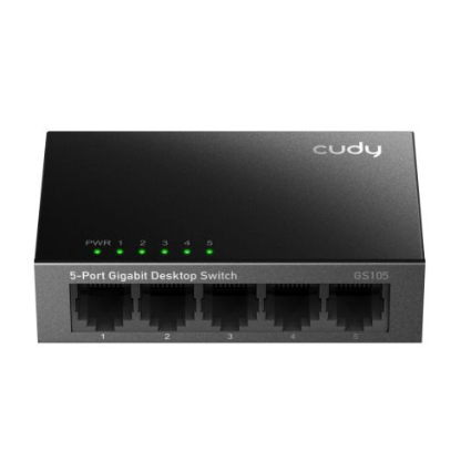 Gigabit Ethernet switch 5 ports | wired network expansion | 10Gbps | 7.44Mpps | 1000Mbps | Plug & Play | unmanaged | SWITCH CUDY GS105 Gigabit Ethernet switch 5 ports | wired network expansion | 10Gbps | 7.44Mpps | 1000Mbps | Plug & Play | unmanaged | SWITCH CUDY GS105