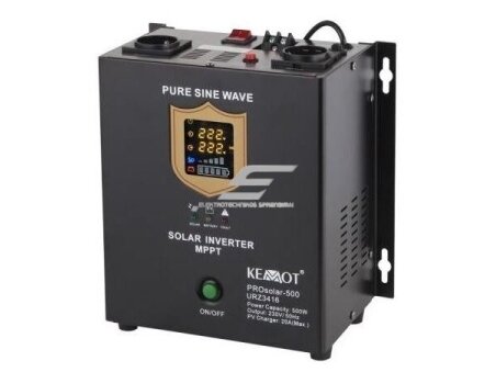 Nepertraukiamo maitinimo šaltinis | 500W | 12V/230VAC | sinusas | stacionarus | juodas | KEMOT | PROsolar-500 | URZ3416 Nepertraukiamo maitinimo šaltinis | 500W | 12V/230VAC | sinusas | stacionarus | juodas | KEMOT | PROsolar-500 | URZ3416