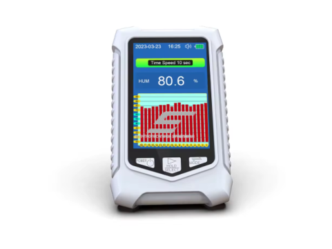 Nešiojamas ozono (O₃) dujų detektorius 3-in-1 | 0–50 ppm | temperatūra + drėgmė | LCD ekranas | garsinė signalizacija | Li-ion 2000 mAh | ABS plastikas 1