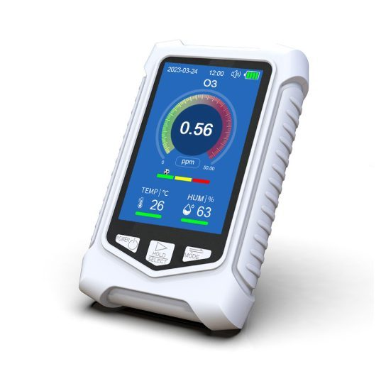 Pārnēsājams ozona (O₃) gāzes detektors 3-in-1 | 0–50 ppm | temperatūra + mitrums | LCD displejs | skaņas signalizācija | Li-ion 2000 mAh | ABS plastmasa Pārnēsājams ozona (O₃) gāzes detektors 3-in-1 | 0–50 ppm | temperatūra + mitrums | LCD displejs | skaņas signalizācija | Li-ion 2000 mAh | ABS plastmasa