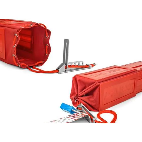 Industrial LOTO protective lockout cover | for large electrical plugs and crane control pendants | 356-479.5mm | up to 4 padlocks 2 Industrial LOTO protective lockout cover | for large electrical plugs and crane control pendants | 356-479.5mm | up to 4 padlocks 2