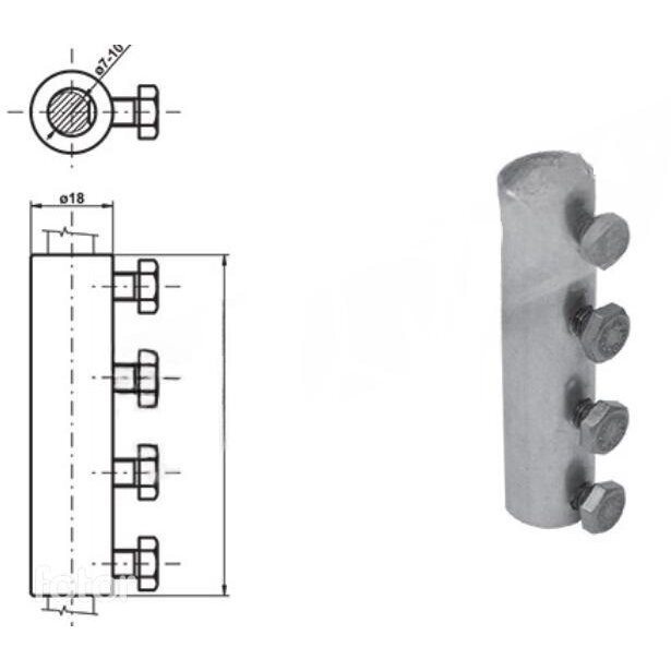 Wire connection clamp | 8–10mm | galvanized steel 1 Wire connection clamp | 8–10mm | galvanized steel 1