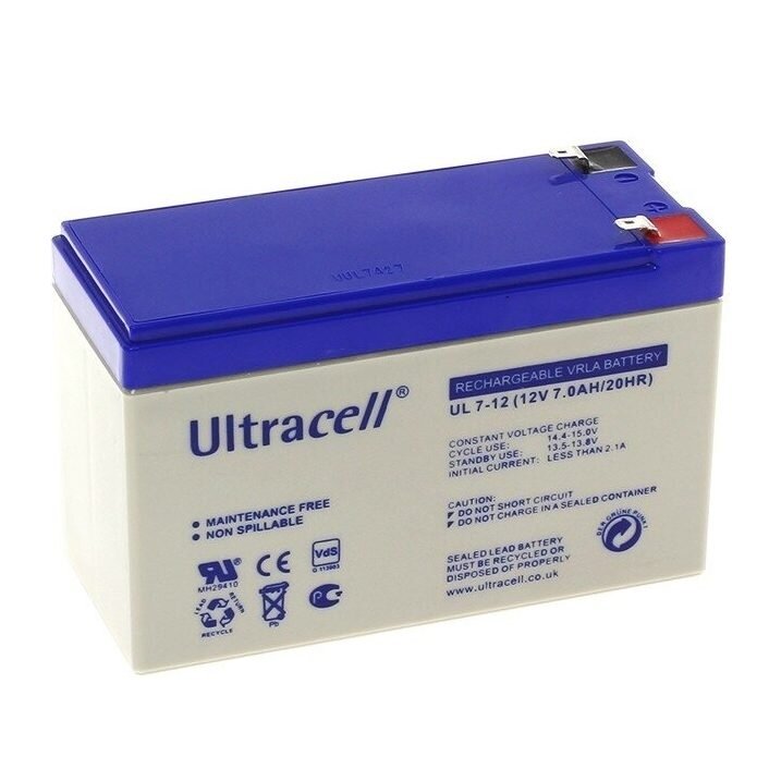 AGM aku | 7Ah | 12V | 151x65x94mm | Ultracell UL7-12 AGM aku | 7Ah | 12V | 151x65x94mm | Ultracell UL7-12