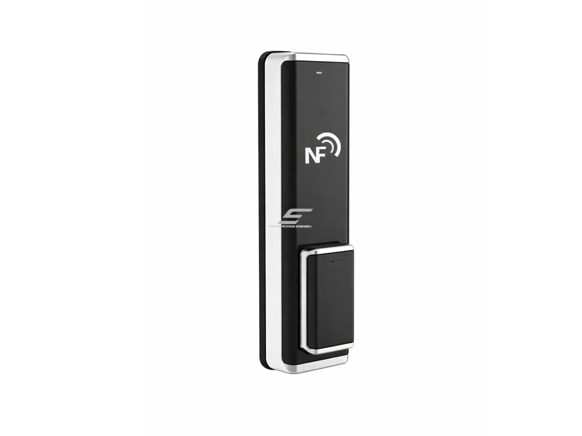 NFC išmanioji spyna spintelėms | be baterijos | telefono NFC atrakinimas | IP66 | 153x40x51.45mm | aliuminis + ABS | juoda/sidabrinė 1 NFC išmanioji spyna spintelėms | be baterijos | telefono NFC atrakinimas | IP66 | 153x40x51.45mm | aliuminis + ABS | juoda/sidabrinė 1