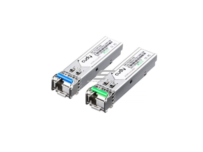 Optinis integruojamas keitiklis SPF | 1,25 Gbps | Single Mode ryšys | LC jungtis | iki 20 km | žema EMI ir gera ESD apsauga | CUDY SM100GSB-20AB
