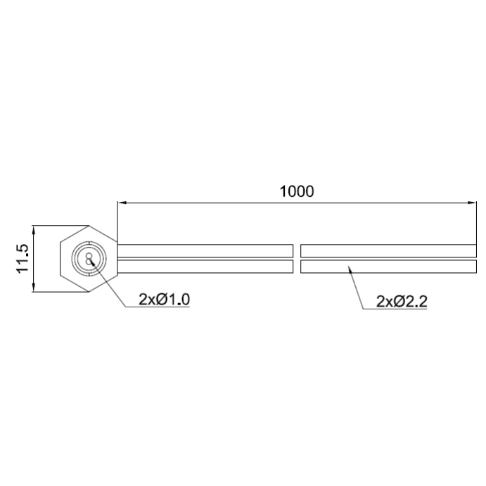 Optiline kiud | fiiberoptiline pea | andur | 15/30/45mm | M6 | nurkne | nikeldatud messing 2