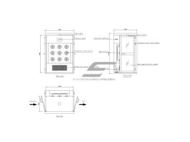 Sanitarinis praėjimo oro dušas | 2 durų | su 9 purkštukais | ≥20m/s | 380V | 1200x1500x2100mm | HEPA H13/H14 | nerūdijantis plienas 6 Sanitarinis praėjimo oro dušas | 2 durų | su 9 purkštukais | ≥20m/s | 380V | 1200x1500x2100mm | HEPA H13/H14 | nerūdijantis plienas 6