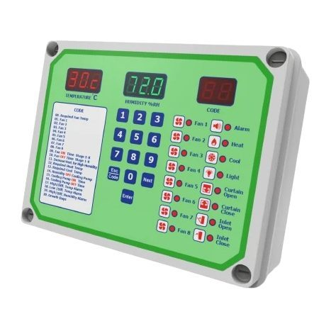 Air quality | microclimate controller | for 8 fan groups | for cooling | heating | lighting | curtain | damper control 2 Air quality | microclimate controller | for 8 fan groups | for cooling | heating | lighting | curtain | damper control 2