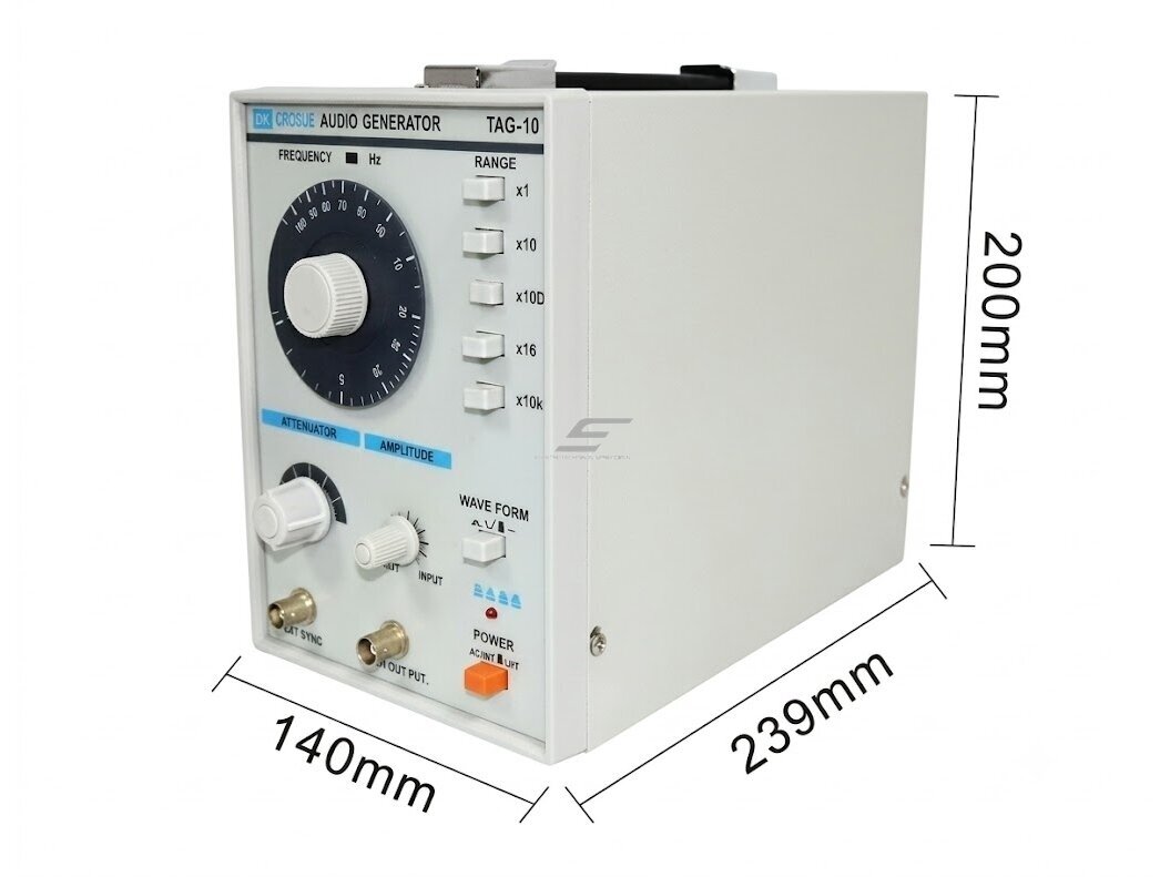 Žemo dažnio signalų generatorius | sinusinė ir stačiakampė banga | 10 Hz–1 MHz | 600 Ω | audio ir elektronikos testavimui 2