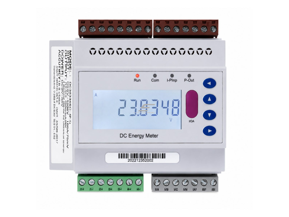 DC elektros energijos skaitiklis | dviejų grandinių | iki 1000V DC | 100A (šuntas) | RS485 Modbus | DIN bėgelis | Class 0.5 | EV įkrovimo stotelėms