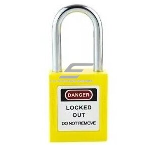 LOTO safety padlock | Ø6 mm shackle, 39 mm | 12-pin cylinder | key retained when open | yellow | ES-BLJ-Y38 LOTO safety padlock | Ø6 mm shackle, 39 mm | 12-pin cylinder | key retained when open | yellow | ES-BLJ-Y38