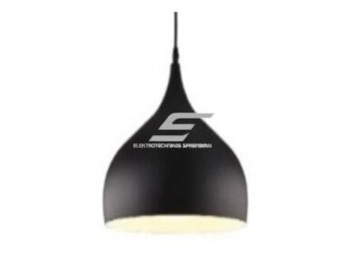 Pakabinamas šviestuvas | E27 | 1x35W | 230V | Ø320x250mm | su 1m kabeliu | be lempučių | IP20 | juodas korpusas | baltas vidus Pakabinamas šviestuvas | E27 | 1x35W | 230V | Ø320x250mm | su 1m kabeliu | be lempučių | IP20 | juodas korpusas | baltas vidus