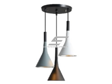 Pakabinamas šviestuvas | E27 | 3x20W | 230V | Ø150x370mm | su 1m kabeliu | be lempučių | IP20 | pilkas/juodas/baltas Pakabinamas šviestuvas | E27 | 3x20W | 230V | Ø150x370mm | su 1m kabeliu | be lempučių | IP20 | pilkas/juodas/baltas
