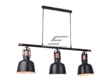 Pakabinamas šviestuvas | E27 | 3x35W | 230V | Ø220x280mm | su 1m kabeliu | be lempučių | IP20 | juodas korpusas | baltas vidus Pakabinamas šviestuvas | E27 | 3x35W | 230V | Ø220x280mm | su 1m kabeliu | be lempučių | IP20 | juodas korpusas | baltas vidus