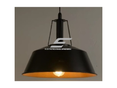 Pakabinamas šviestuvas | E27 | 1x35W | 230V | Ø310x350mm | su 1m kabeliu | be lempučių | IP20 | juodas korpusas | baltas vidus