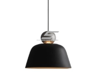Pakabinamas šviestuvas | E27 | 1x35W | 230V | Ø250x230mm | su 1m kabeliu | be lempučių | IP20 | juodas korpusas | baltas vidus Pakabinamas šviestuvas | E27 | 1x35W | 230V | Ø250x230mm | su 1m kabeliu | be lempučių | IP20 | juodas korpusas | baltas vidus