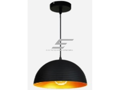 Pakabinamas šviestuvas | E27 | 1x35W | 230V | Ø400x200mm | su 1m kabeliu | be lempučių | IP20 | juodas korpusas | auksinis vidus Pakabinamas šviestuvas | E27 | 1x35W | 230V | Ø400x200mm | su 1m kabeliu | be lempučių | IP20 | juodas korpusas | auksinis vidus