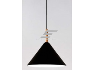 Pakabinamas šviestuvas | E27 | 1x35W | 230V | Ø400x260mm | su 1m kabeliu | be lempučių | IP20 | juodas korpusas | baltas vidus