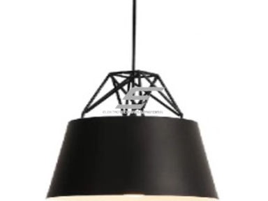 Pakabinamas šviestuvas | E27 | 1x35W | 230V | Ø300x300mm | su 1m kabeliu | be lempučių | IP20 | juodas korpusas | baltas vidus Pakabinamas šviestuvas | E27 | 1x35W | 230V | Ø300x300mm | su 1m kabeliu | be lempučių | IP20 | juodas korpusas | baltas vidus