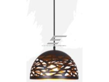 Pakabinamas šviestuvas | E27 | 1x35W | 230V | Ø400x200mm | su 1m kabeliu | be lempučių | IP20 | juodas korpusas | baltas vidus