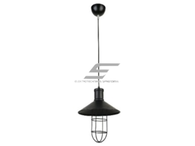 Pakabinamas šviestuvas | su grotelėmis | E27 | 1x35W | 230V | Ø270x290mm | su 1m kabeliu | be lempučių | IP20 | juodas