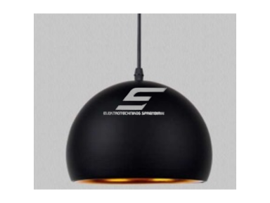 Pakabinamas šviestuvas | E27 | 1x35W | 230V | Ø350x250mm | su 1m kabeliu | be lempučių | IP20 | juodas korpusas | auksinis vidus Pakabinamas šviestuvas | E27 | 1x35W | 230V | Ø350x250mm | su 1m kabeliu | be lempučių | IP20 | juodas korpusas | auksinis vidus