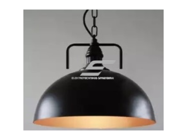 Pakabinamas šviestuvas | E27 | 1x35W | 230V | Ø300x230mm | su 1m kabeliu | be lempučių | IP20 | juodas korpusas | baltas vidus Pakabinamas šviestuvas | E27 | 1x35W | 230V | Ø300x230mm | su 1m kabeliu | be lempučių | IP20 | juodas korpusas | baltas vidus