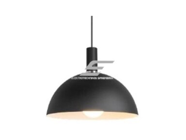 Pakabinamas šviestuvas | E27 | 1x35W | 230V | Ø350x270mm | su 1m kabeliu | be lempučių | IP20 | juodas korpusas | baltas vidus Pakabinamas šviestuvas | E27 | 1x35W | 230V | Ø350x270mm | su 1m kabeliu | be lempučių | IP20 | juodas korpusas | baltas vidus