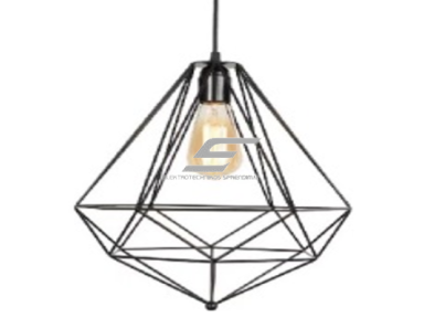 Pakabinamas šviestuvas | su grotelėmis | E27 | 1x35W | 230V | Ø320x310mm | su 1m kabeliu | be lempučių | IP20 | juodas Pakabinamas šviestuvas | su grotelėmis | E27 | 1x35W | 230V | Ø320x310mm | su 1m kabeliu | be lempučių | IP20 | juodas