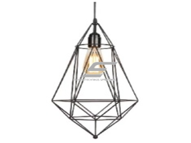 Pakabinamas šviestuvas | su grotelėmis | E27 | 1x35W | 230V | Ø200x330mm | su 1m kabeliu | be lempučių | IP20 | juodas Pakabinamas šviestuvas | su grotelėmis | E27 | 1x35W | 230V | Ø200x330mm | su 1m kabeliu | be lempučių | IP20 | juodas