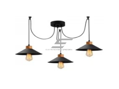 Pakabinamas šviestuvas | E27 | 3x35W | 230V | Ø220x120mm | su 1m kabeliu | be lempučių | IP20 | juodas Pakabinamas šviestuvas | E27 | 3x35W | 230V | Ø220x120mm | su 1m kabeliu | be lempučių | IP20 | juodas